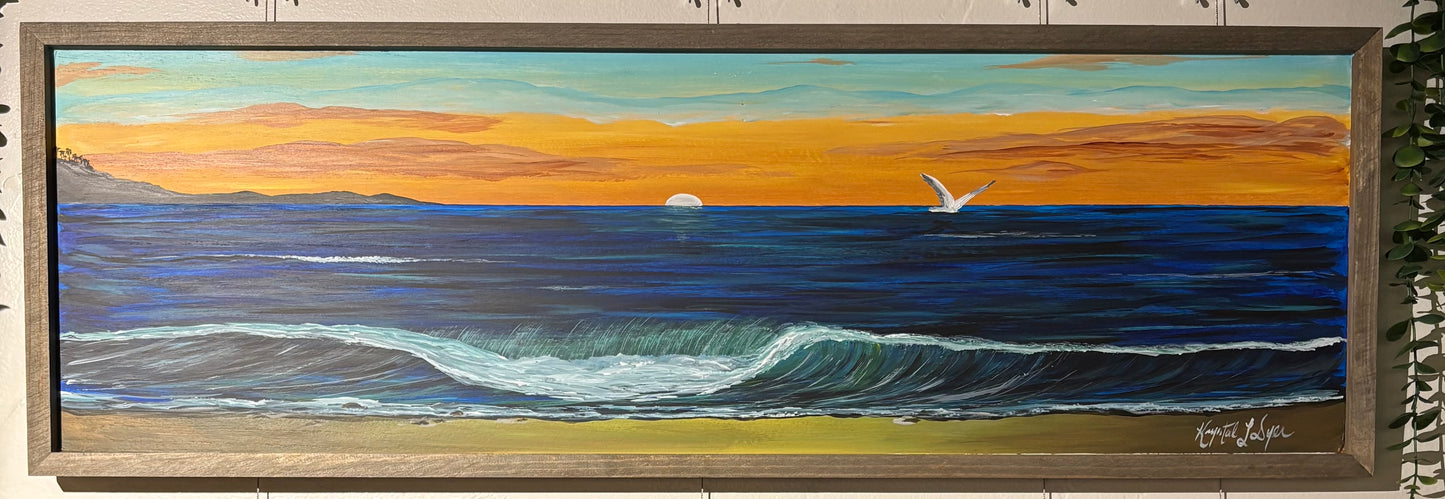 Live Painting - Seagull at Sunset during Saxual Vibrations