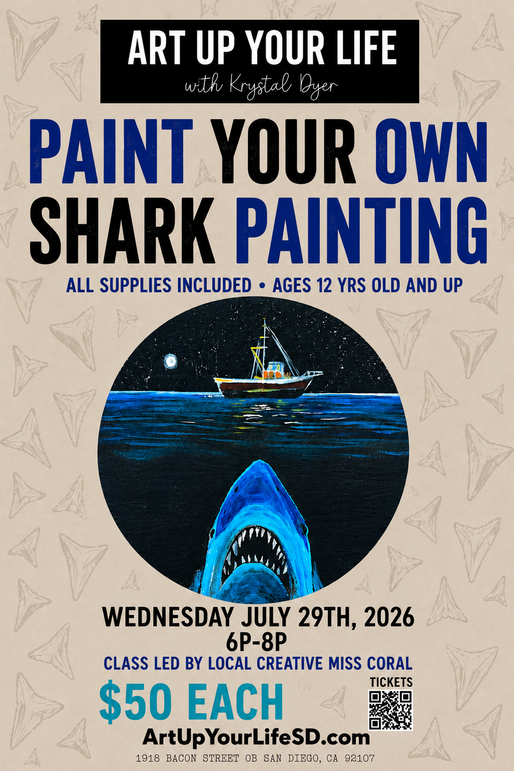 Paint your own shark (ages 12+)
