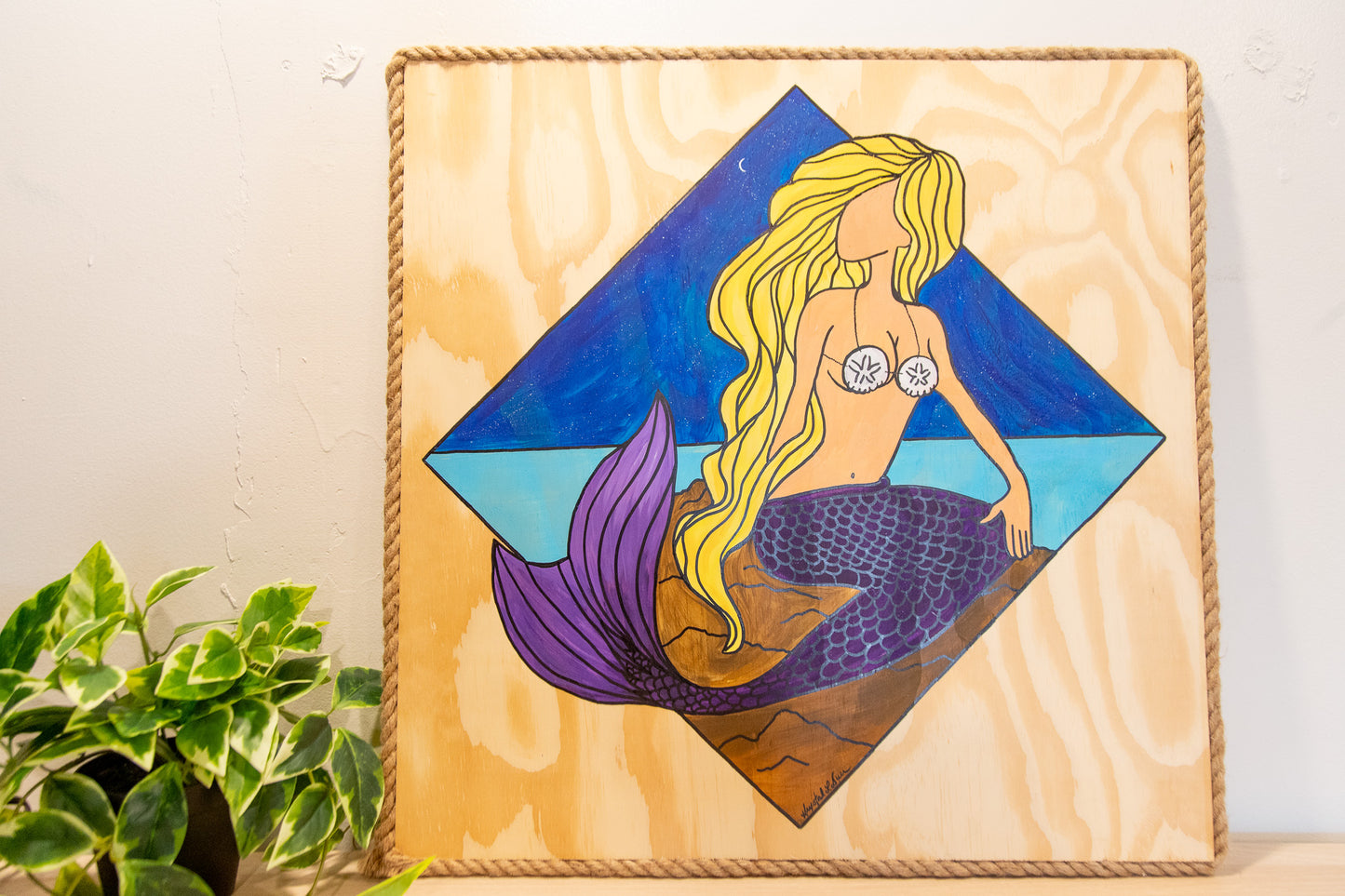 Live Painting - Sandollar Mermaid - During Sandollar