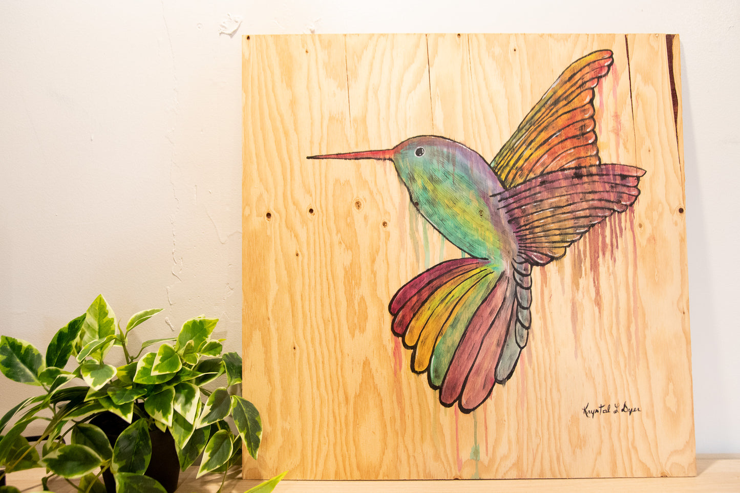 Live Painting - Rainbow Hummingbird - During Roman Watchdogs