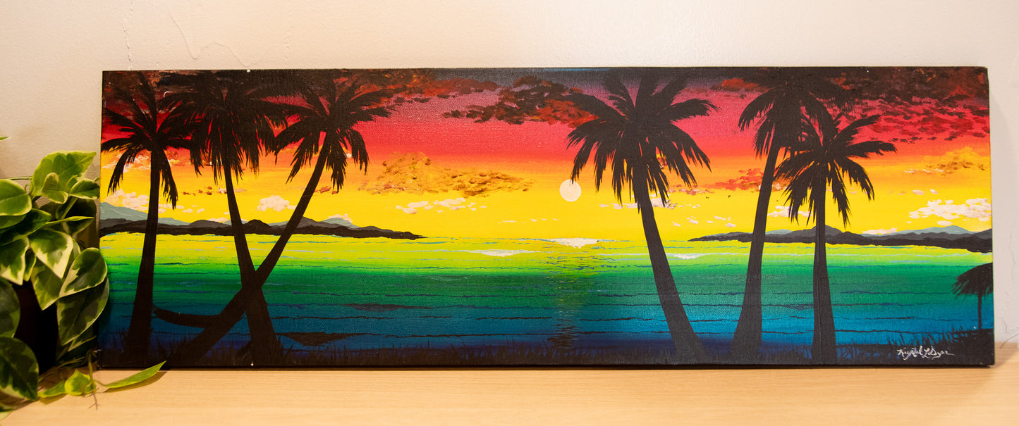 Live Painting - Rainbow Sunset Lagoon - During Iya Terra and Gonzo