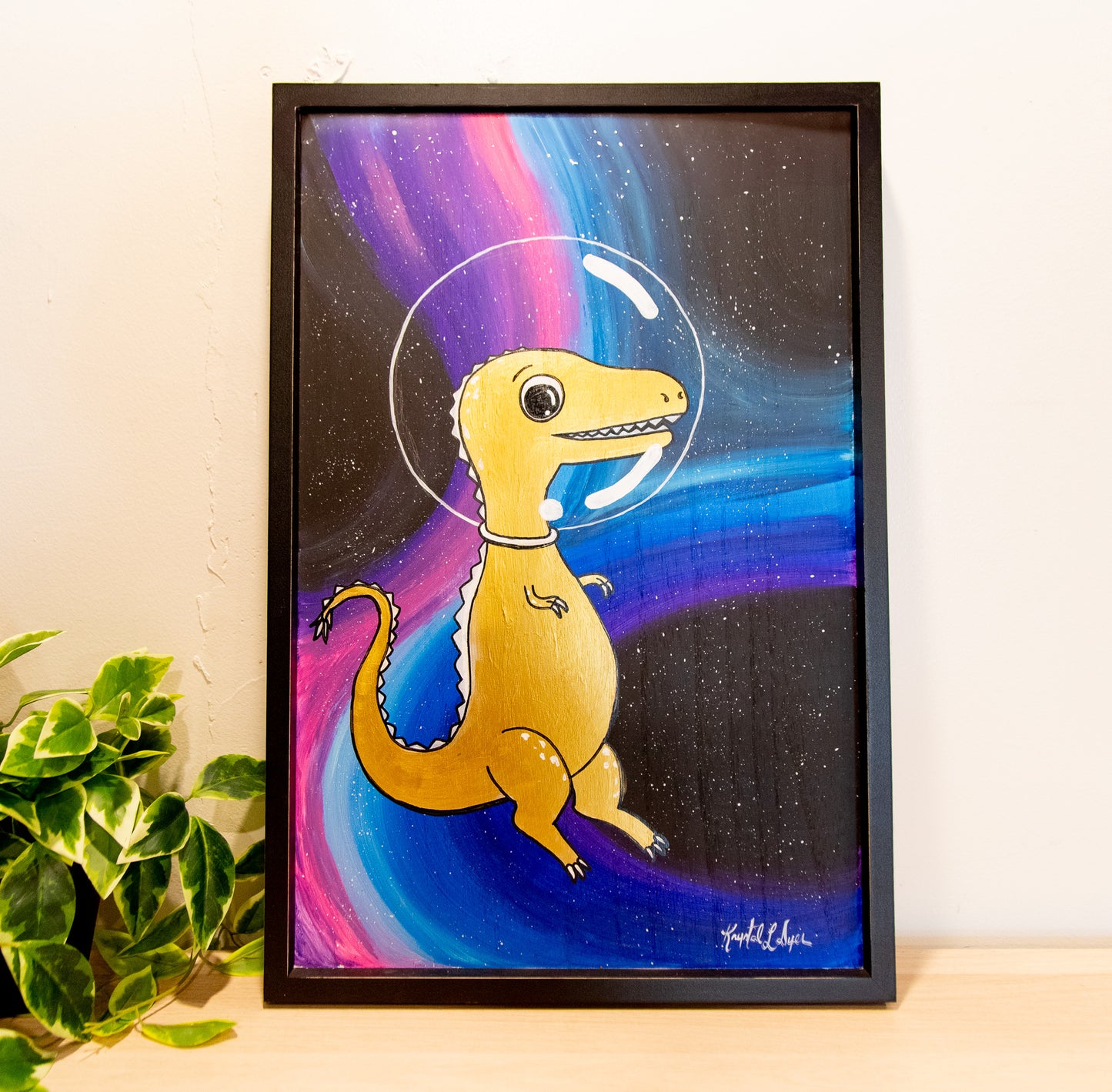 Live Painting - Space Dino - During Open Mic for Musicians