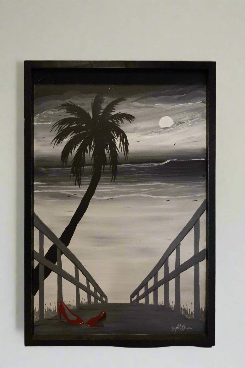 Live Painting - Black & White Boardwalk - during Grand Hyatt Rooftop Cinema, MADBUSKER