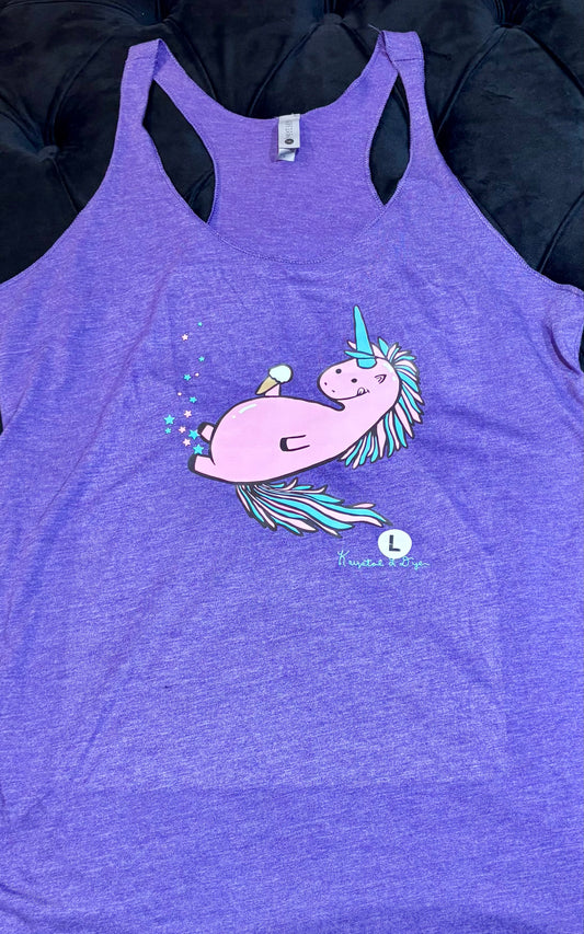 Star-Farting Unicorn Women’s Racerback Tank Top