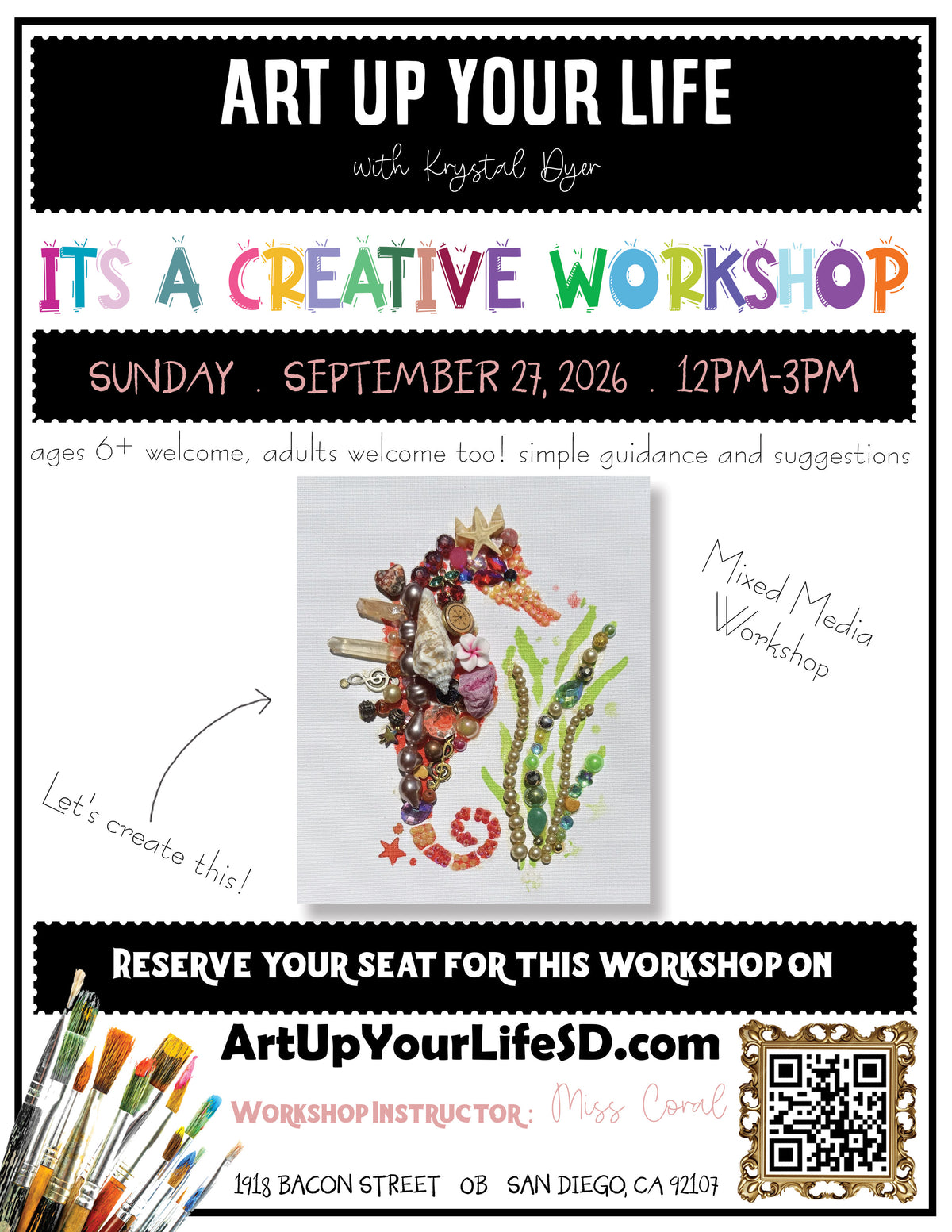Mixed Media Seahorse Workshop