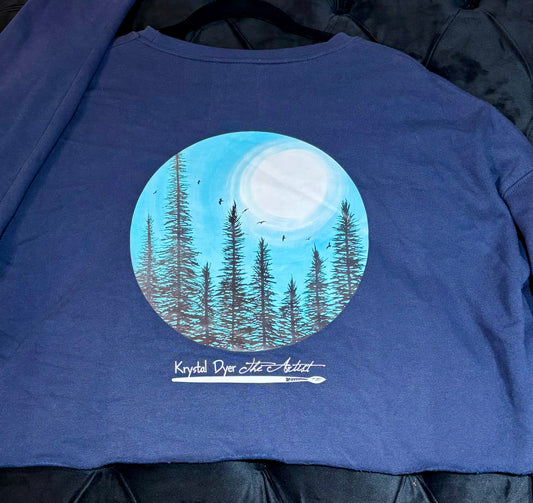 Art Up Your Life - Pine Trees Cropped Logo Sweatshirt