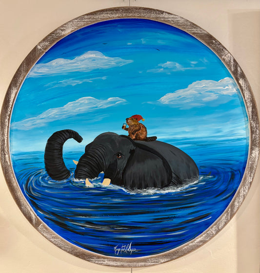 Live Painting - Beaver Riding Elephant during Saxual Vibrations