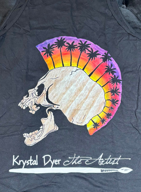 Art Up Your Life - Palm Tree Skull Logo Tank Top