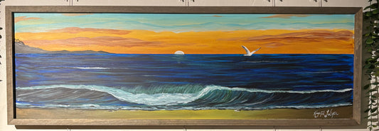 Live Painting - Seagull at Sunset during Saxual Vibrations