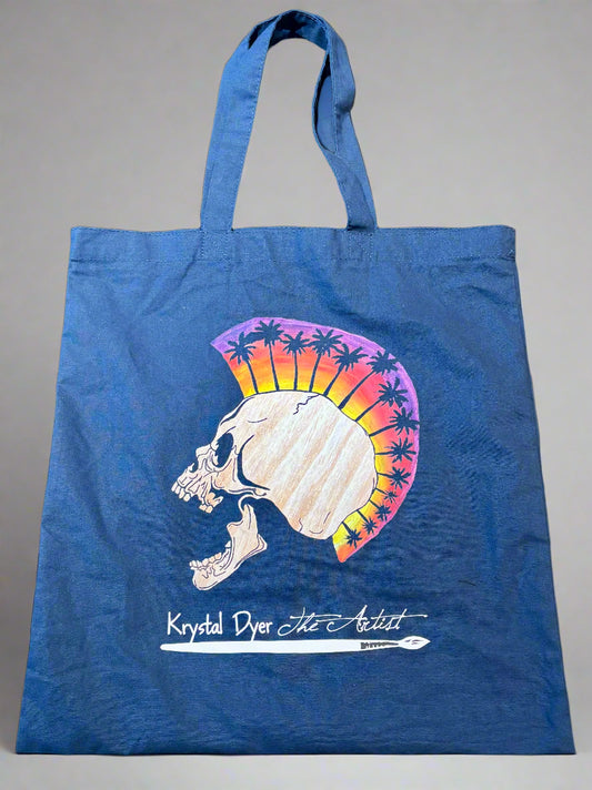 Palm Tree Skull Tote