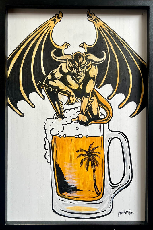 Stone Brewing Gargoyle on a beer mug