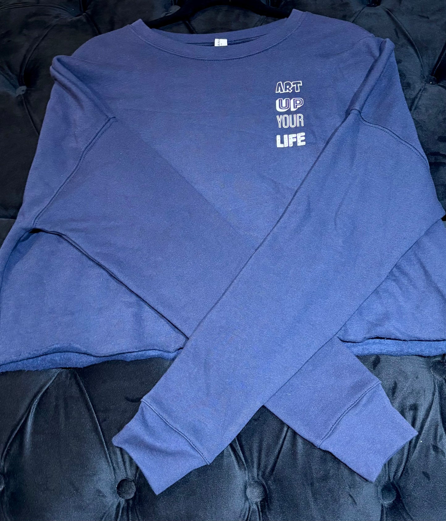 Art Up Your Life - Pine Trees Cropped Logo Sweatshirt