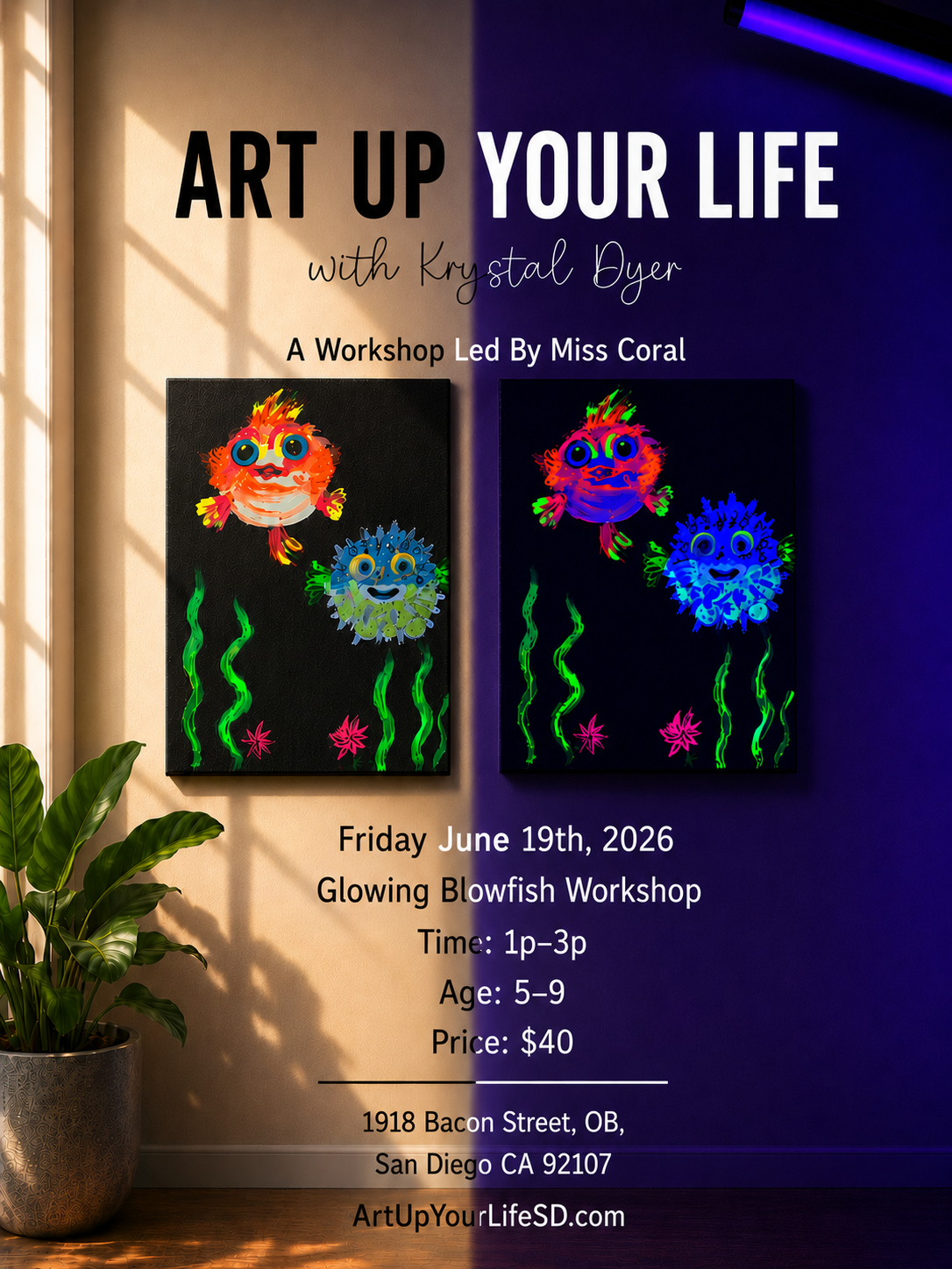 Glowing Blowfish Workshop – Friday, June 19, 2026