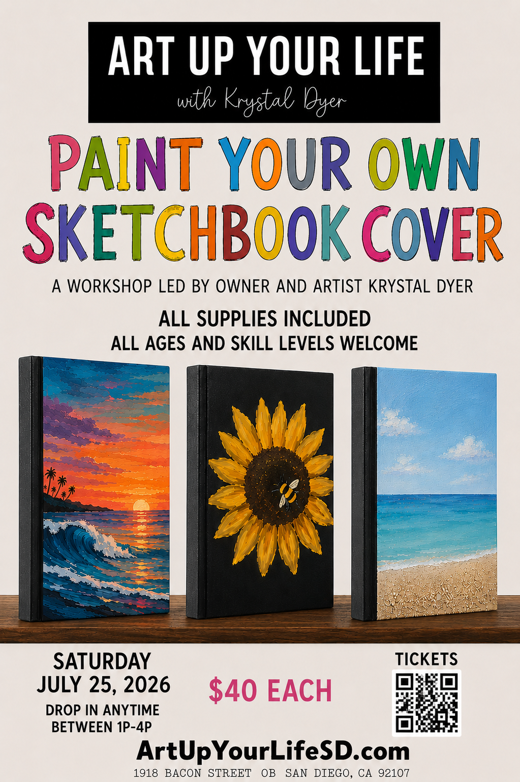 Paint your own sketchbook cover