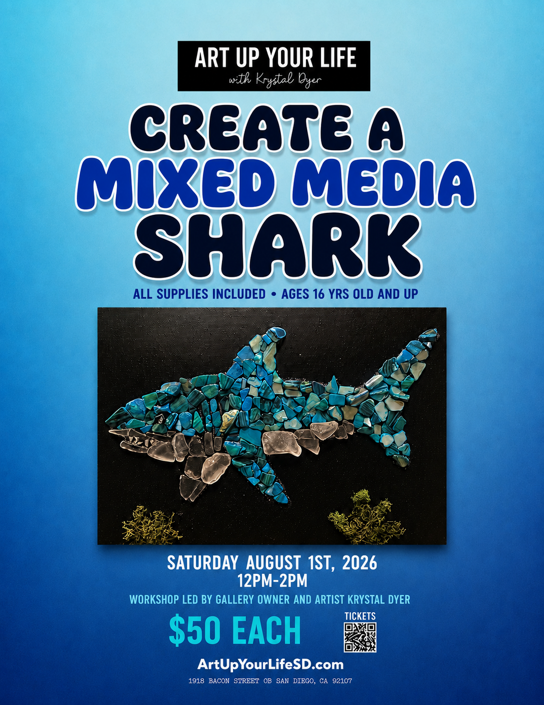 Create a mixed media shark
