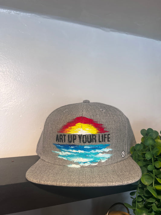 1st ever hand painted Art Up Your Life branded hat.
