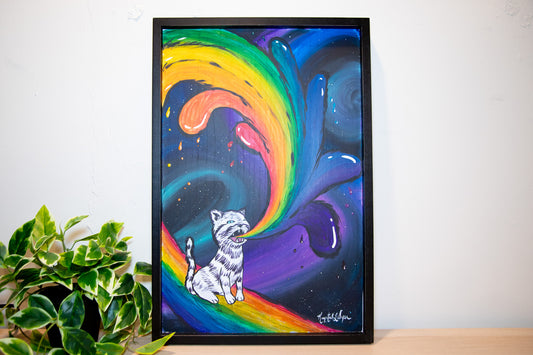Live Painting - Galactic Cat - During Open Mic for Musicians