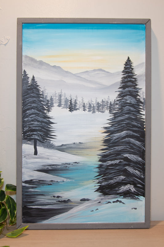 Live Painting - Snowy Scene - During Open Mic Night and Dan Bonn Christmas Special