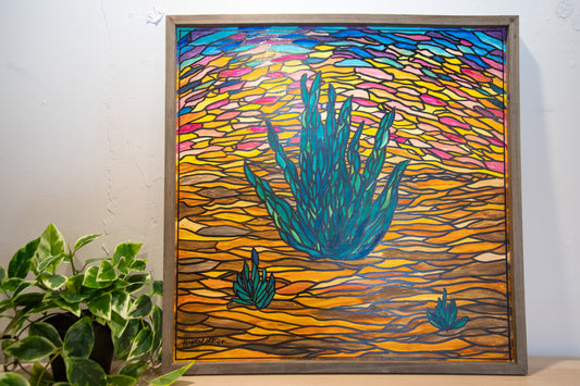 Live Painting - Stained Glass Agave - During Gaby Aparicio Trio