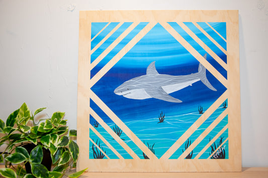 Live Painting - Geometric Shark - During Open Mic Night