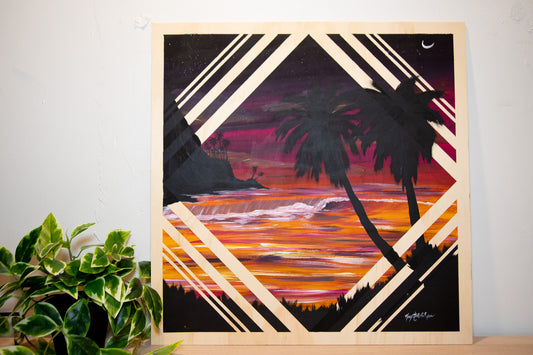 Live Painting - Tropical Night - During Open Mic for Musicians