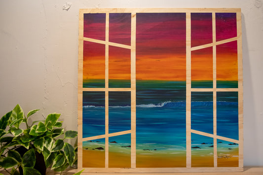 Live Painting - Ocean Window View - During Maiz