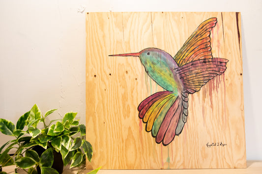 Live Painting - Rainbow Hummingbird - During Roman Watchdogs