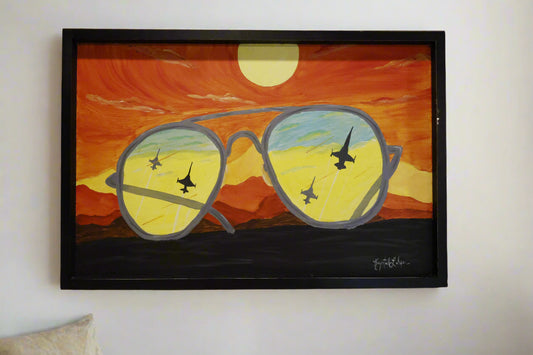 Live Painting - Aviator Reflections - during Grand Hyatt Rooftop Cinema, MADBUSKER