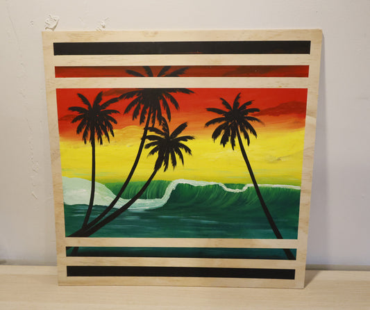 Live Painting - Rasta Sunset Surf - during Maka Roots